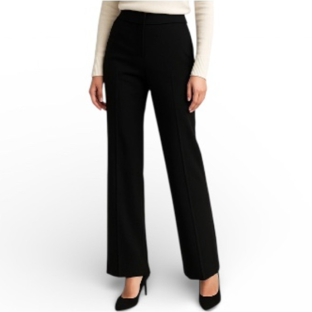 Aritzia Babaton Atelier Wool-Blend Black Dress Pants 0 Wide Leg Work Trousers